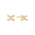 Gold Cross Cubic Zirconia Studs